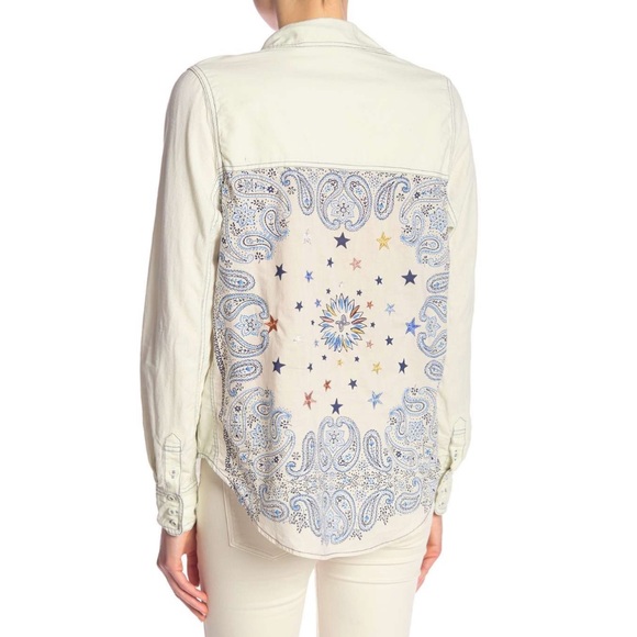 NWT Free People Embroidered Bandana Bandit Top XS - Picture 3 of 7